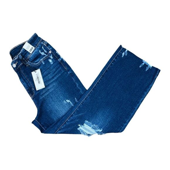 Judy Blue High-Rise Dark Wash Cropped Wide Leg Jeans - Size 7 / 28 - Picture 3 of 8